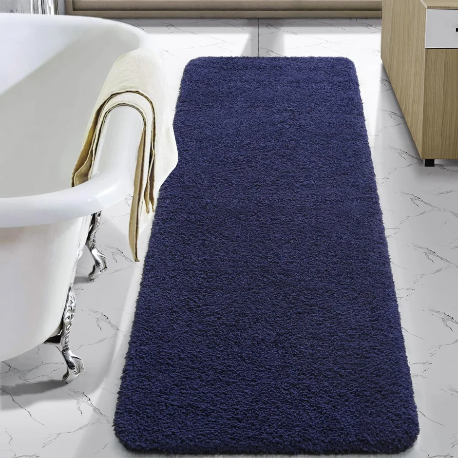 LOCHAS Chenille Bath Runner 24 × 48 in, Navy