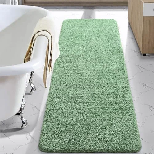 LOCHAS Chenille Bath Runner 24 × 70 in, Sage Green