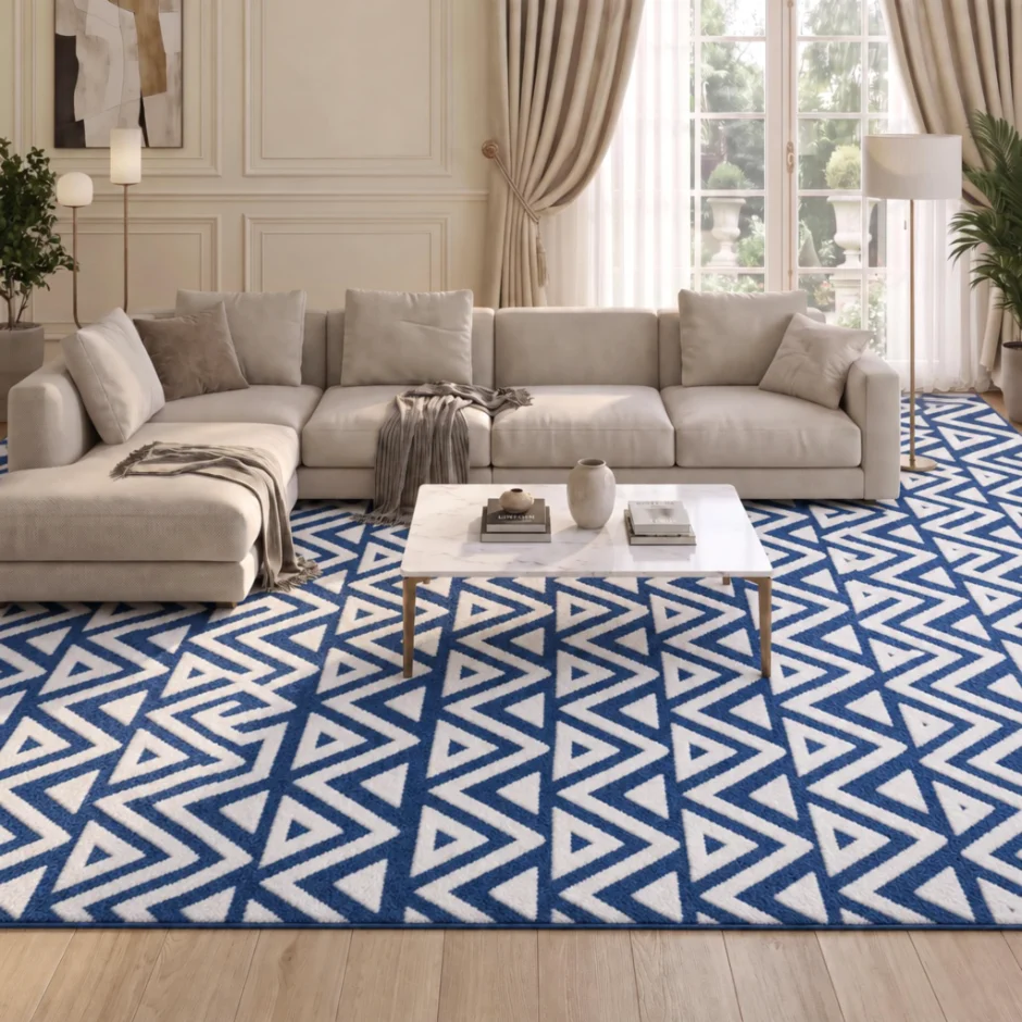 LOCHAS Ultra Soft Shag Rug 7 × 10 ft, Light Navy