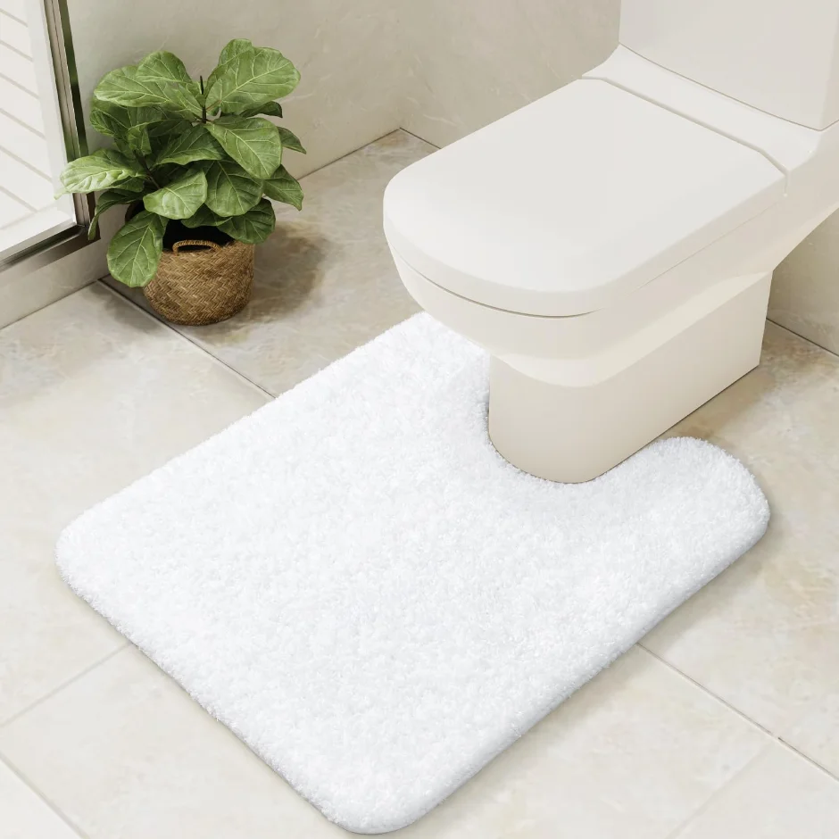 LOCHAS Microfiber Contour Rug 25 × 20 in, White