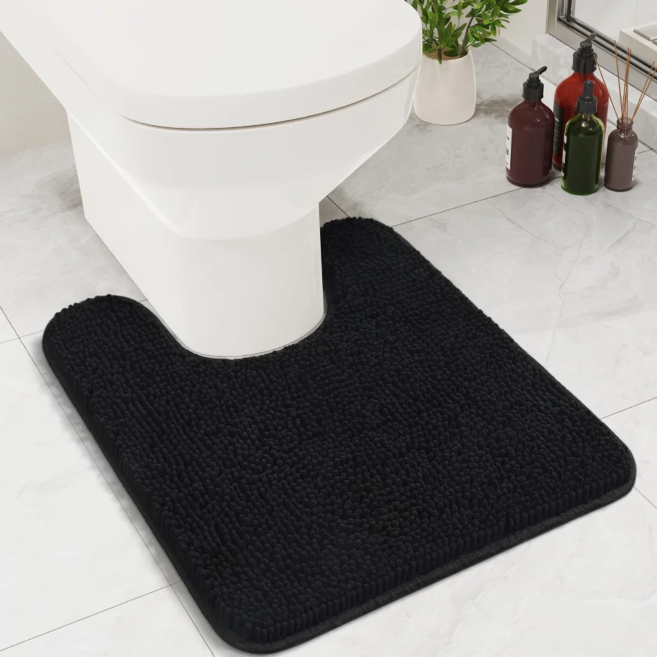 LOCHAS Chenille Contour Rug 20 × 20 in, Black