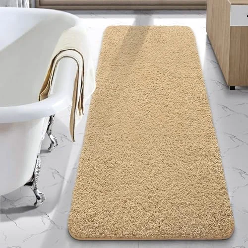 LOCHAS Chenille Bath Runner 24 × 60 in, Beige