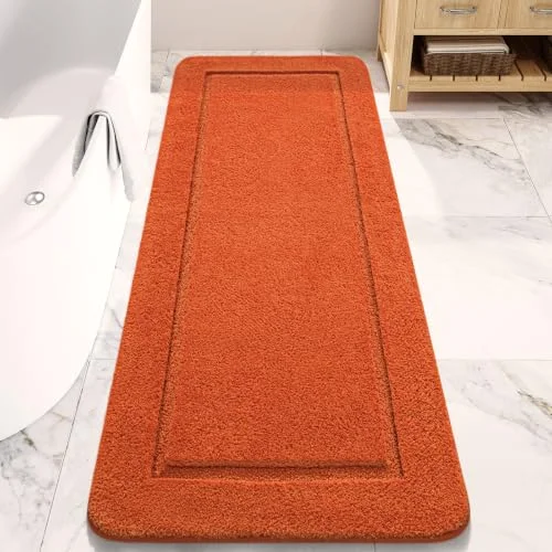 LOCHAS Chenille Bath Runner 24 × 70 in, Orange
