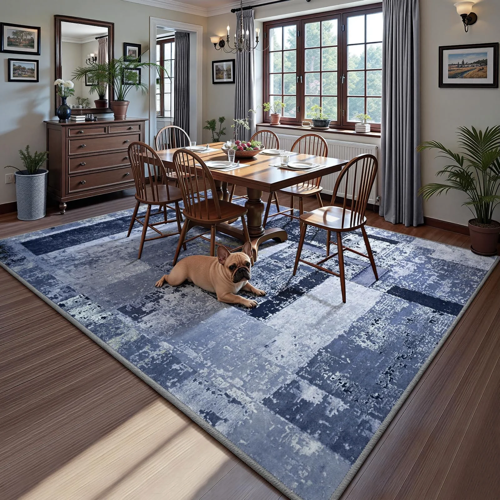 LOCHAS washable living room rugs in a room