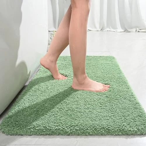 LOCHAS Microfiber Bath Mat 36 × 24 in, Sage Green
