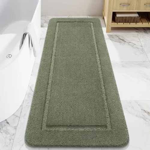 LOCHAS Chenille Bath Runner 24 × 48 in, Sage Green