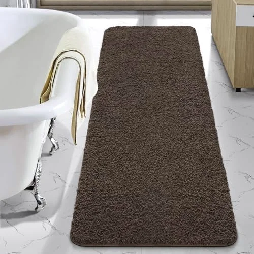 LOCHAS Chenille Bath Runner 24 × 70 in, Brown