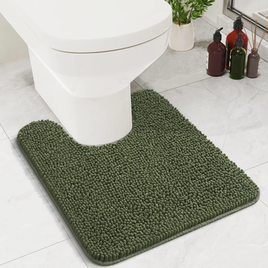 LOCHAS Chenille Contour Rug 20 × 20 in, Olive Green