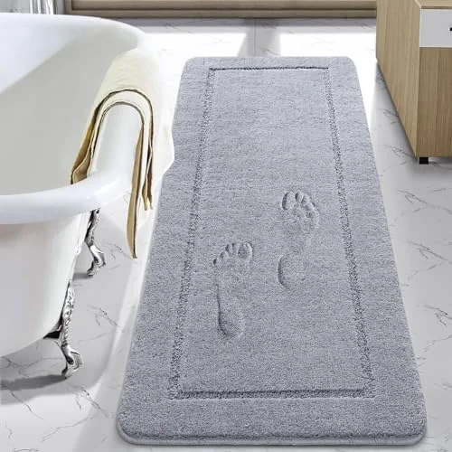 LOCHAS Luminous Bath Runner 24 × 70 in, Light Gray