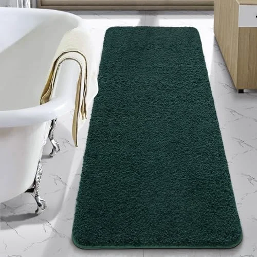 LOCHAS Chenille Bath Runner 24 × 70 in, Hunter Green
