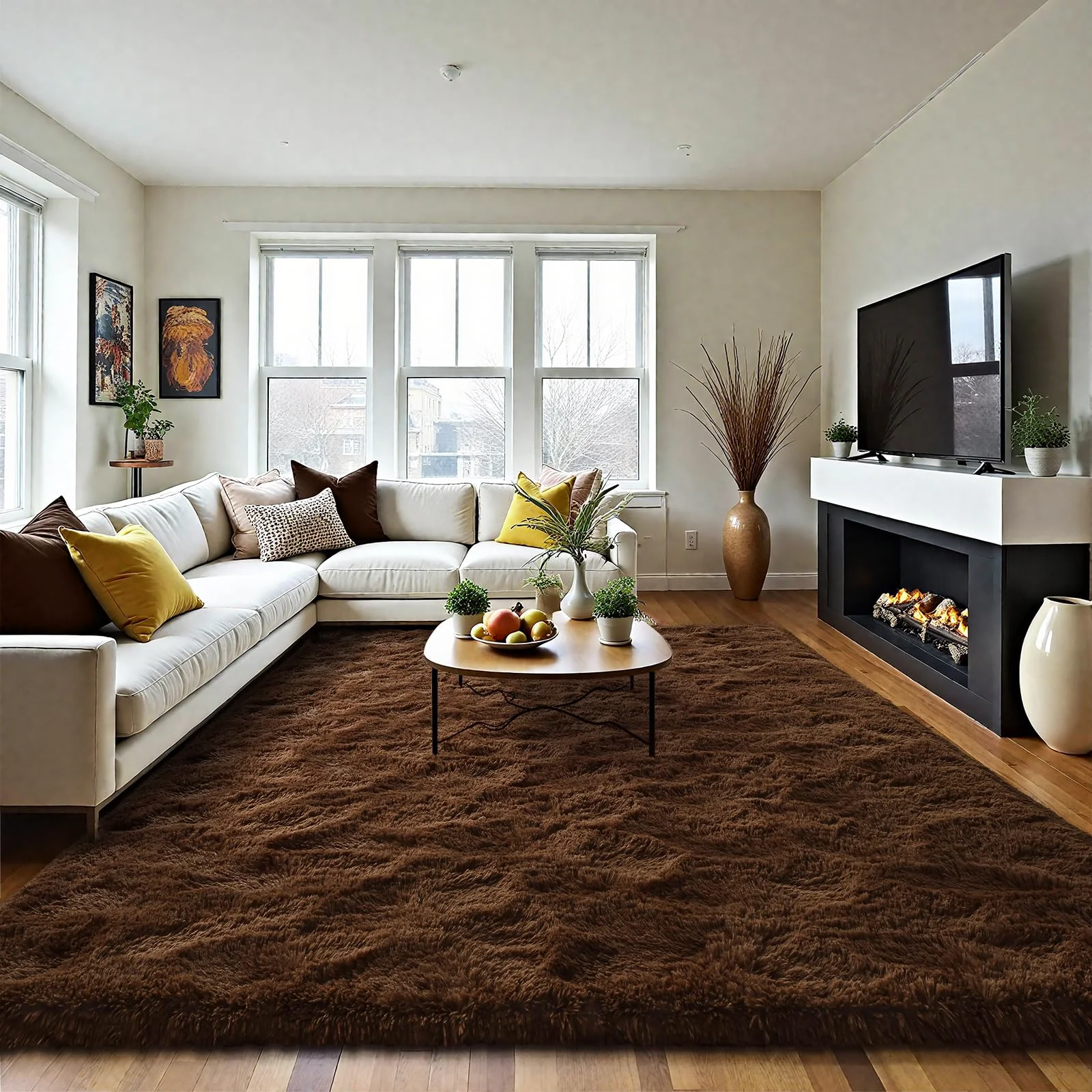 LOCHAS shag & fluffy area rugs in a room