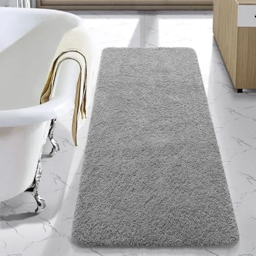LOCHAS Chenille Bath Runner 24 × 48 in, Grey