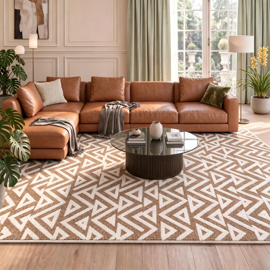 LOCHAS Ultra Soft Shag Rug 7 × 10 ft, Beige