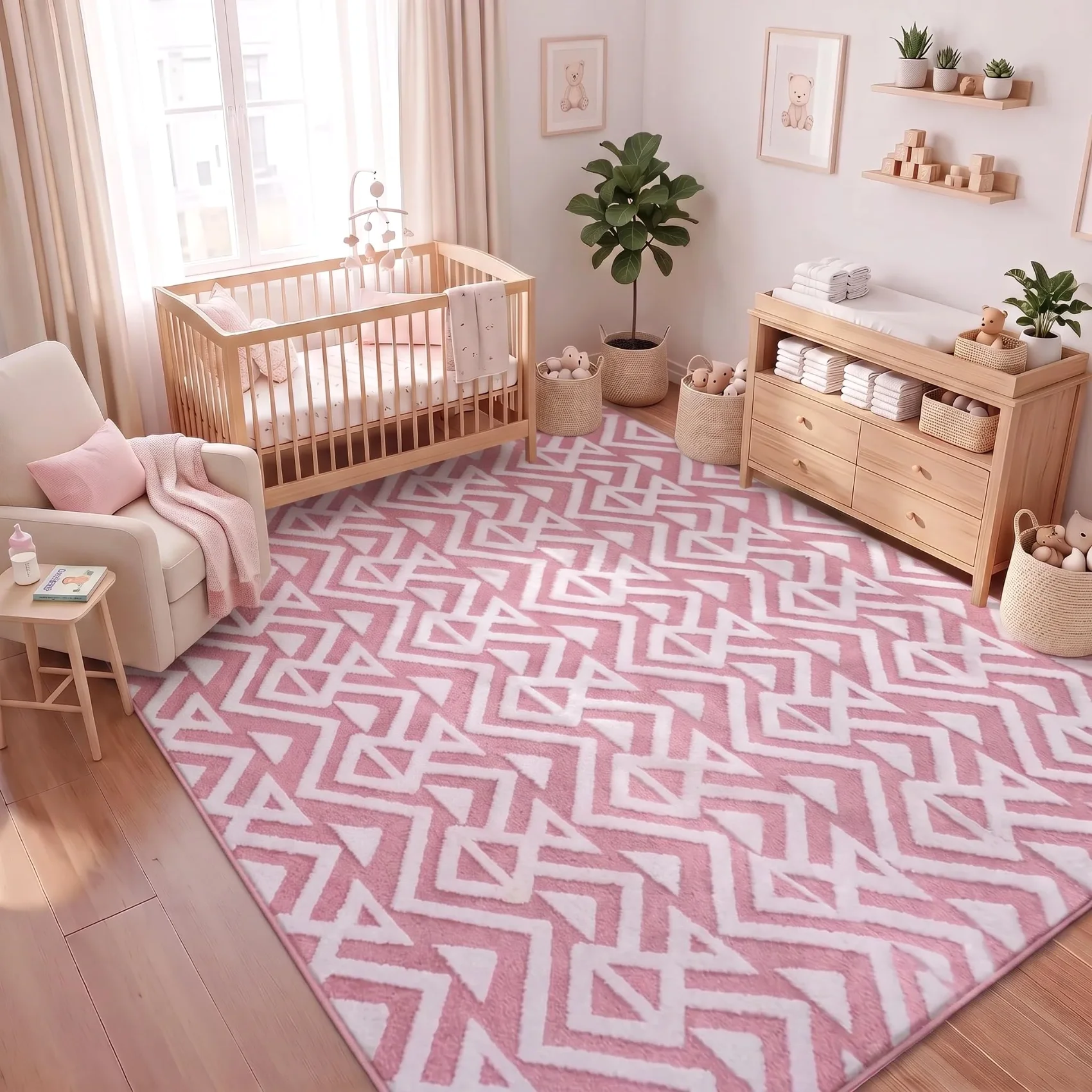 A nursery floor soft enough to kneel on for an hour without shifting position.