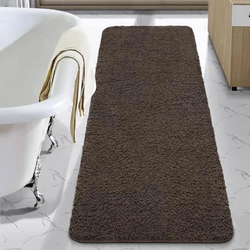 LOCHAS Chenille Bath Runner 24 × 48 in, Brown