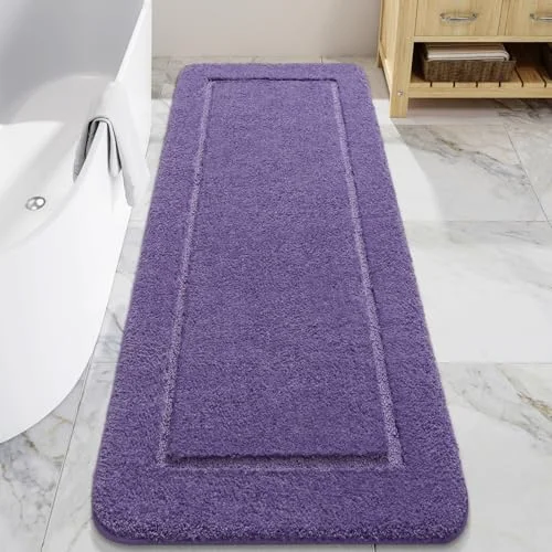 LOCHAS Chenille Bath Runner 24 × 70 in, Purple