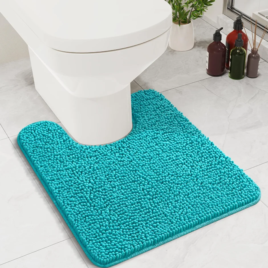 LOCHAS Chenille Contour Rug 20 × 20 in, Teal Blue