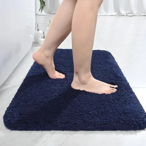 LOCHAS Microfiber Bath Mat 36 × 24 in, Navy