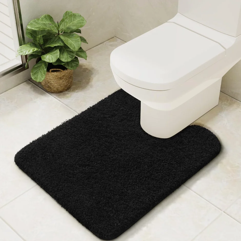 LOCHAS Microfiber Contour Rug 25 × 20 in, Black