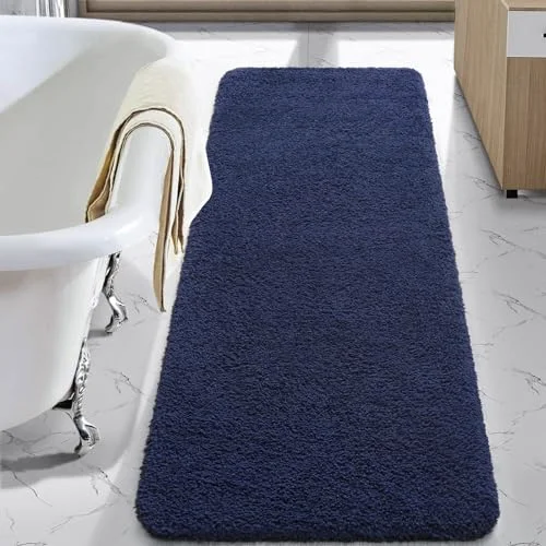 LOCHAS Chenille Bath Runner 24 × 70 in, Navy
