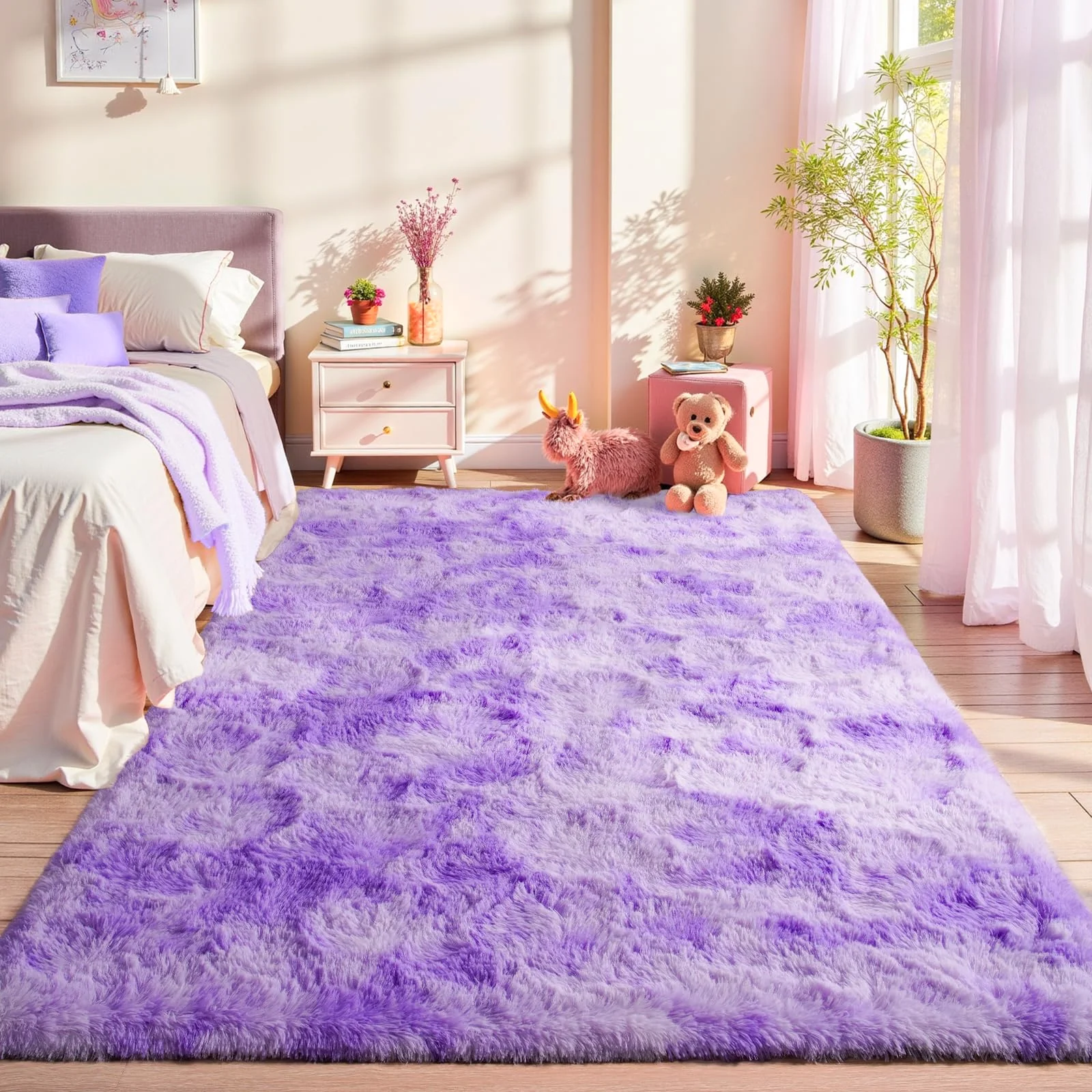 LOCHAS rainbow kids rugs in a room